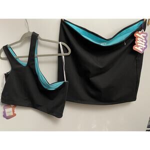 Yitty Lizzo NWT Major Label Cut-out Laser Mini Skirt 4X Top Size 2X Set